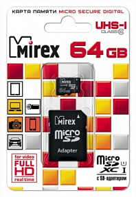   Mirex microSDXC Class 10 UHS-I U1 + SD adapter