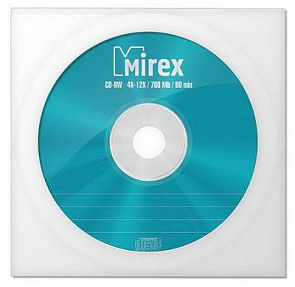 Диск CD-RW Mirex 700 Mb, 12х, Бум.конверт (1)