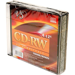  CD-RW VS 700 Mb, 12x, Slim Case (5), (5/200)