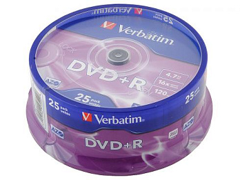  DVD+R Verbatim 4.7 Gb, 16x, Cake Box (25), (25/200)