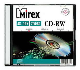  CD-RW Mirex 700 Mb, 12, Slim Case (1), (1/200)