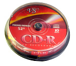 Диск CD-R VS 700 Mb, 52x, Cake Box (10), (10/200)