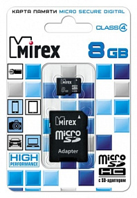   Mirex microSDHC Class 4 8GB + SD adapter