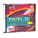 Диск DVD+R VS 8,5 GB, 8x Double Layer, Slim Case (1), Ink Printable (1/200)