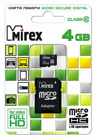   microSD 4GB Mirex microSDHC Class 10 (SD )