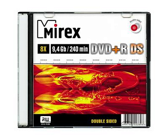  DVD+R Mirex 9.4 Gb, 8x, Slim Case (1), Double Side (1/50)