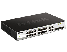 D-Link DGS-1210-20   WebSmart  16  10/100/1000Base-T  4 - 100/1000Base-T/SFP