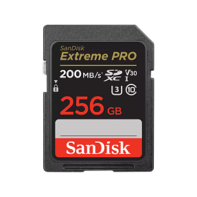   SD SanDisk Extreme Pro 256GB, Class 10, V30, UHS-I U3, 200MB/s