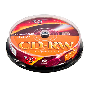  CD-RW VS 700 Mb, 12x, Cake Box (10), (10/200)