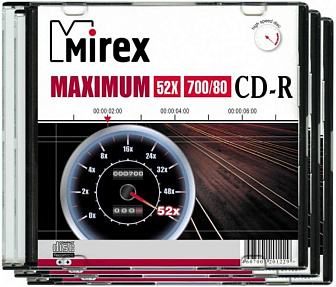 Диск CD-R Mirex 700 Mb, 52х, Maximum, Slim Case (5), (5/200)