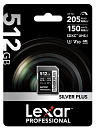   SD Lexar Professional SILVER PLUS 512GB, UHS-I U3 V30, 205/150 Mb/s