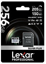   microSD Lexar Professional SILVER PLUS 256GB, UHS-I U3 V30 A2, 205/150 Mb/s (SD )