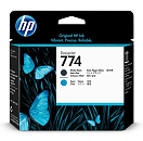 P2W01A Печатающая головка HP 774 черная матовая и голубая