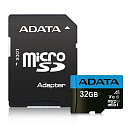 Карта памяти ADATA Premier microSDHC UHS-I U1 V10 A1 Class10 32GB + SD adapter