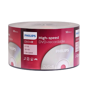  DVD+R Philips 4.7 Gb, 16x, Cake Box (50)